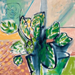 Abstract Painting of a potted plant