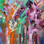 Large-Scale Colorful Abstract Expressionist Painting